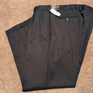 Brand New W/Tags Men's Brooks Brothers Madison Fit Wool Black Pants Size 42x30